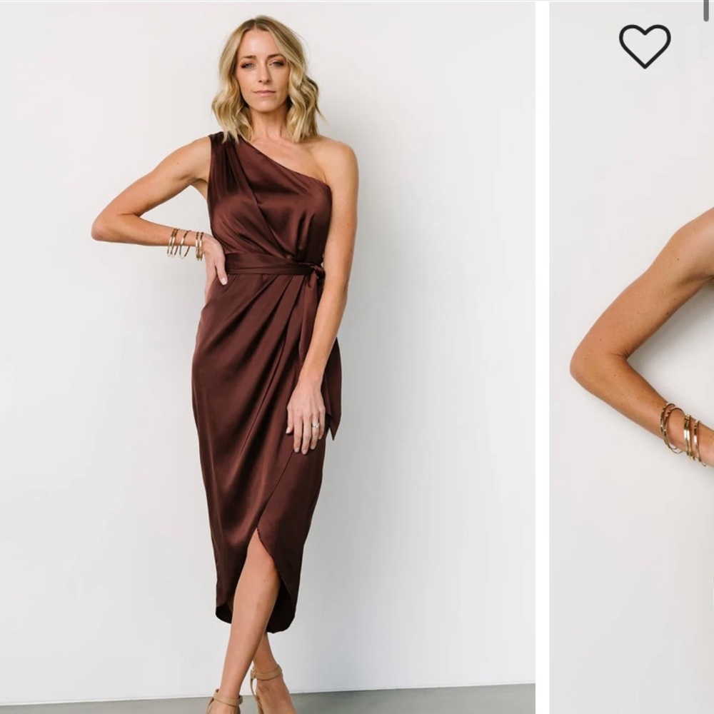 Baltic Born one shoulder Celia dress. Clove.